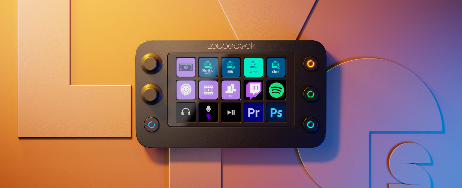 Loupedeck Live – The Custom Console for Live Streaming, Photo and Video  Editing with Customizable Buttons, Dials and LED touchscreen